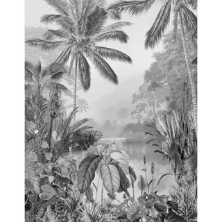 Komar Photo Mural Lac Tropical Black & White 200x270 cm - Giant Lobelia