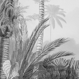 Komar Photo Mural Lac Tropical Black & White 200x270 cm - Giant Lobelia