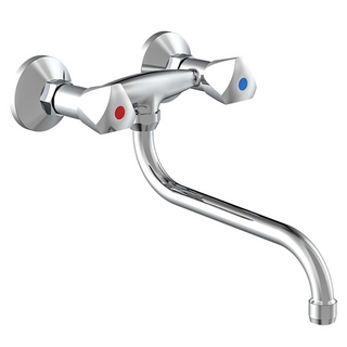 SCHÜTTE 2-Handle Wall Sink Mixer CESTI Chrome - Giant Lobelia