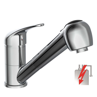 SCHÜTTE Sink Mixer with Pull-out Spray ULTRA Low Pressure Chrome - Giant Lobelia