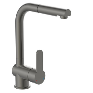 SCHÜTTE Sink Mixer with Pull-out Spout LONDON Graphite Matt - Giant Lobelia