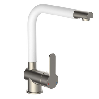 SCHÜTTE Sink Mixer with High Spout RIO Stainless Steel White Matt - Giant Lobelia