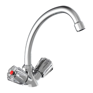 SCHÜTTE 2-Handle Sink Mixer Duo-Mix II Low Pressure Chrome - Giant Lobelia