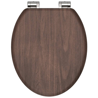 SCHÜTTE Toilet Seat with Soft-Close DARK WOOD MDF - Giant Lobelia