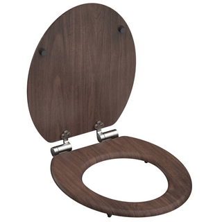 SCHÜTTE Toilet Seat with Soft-Close DARK WOOD MDF - Giant Lobelia