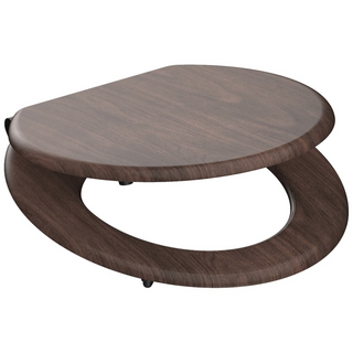 SCHÜTTE Toilet Seat with Soft-Close DARK WOOD MDF - Giant Lobelia