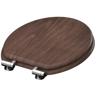 SCHÜTTE Toilet Seat with Soft-Close DARK WOOD MDF - Giant Lobelia