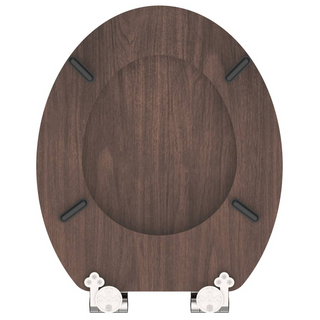 SCHÜTTE Toilet Seat with Soft-Close DARK WOOD MDF - Giant Lobelia