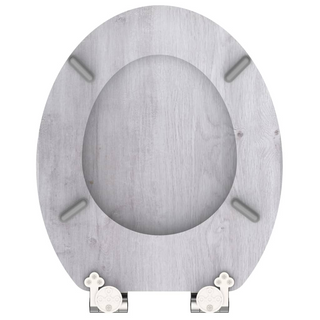 SCHÜTTE Toilet Seat with Soft-Close LIGHT WOOD MDF - Giant Lobelia