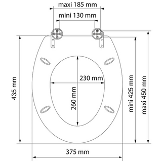 SCHÜTTE Toilet Seat with Soft-Close LIGHT WOOD MDF - Giant Lobelia