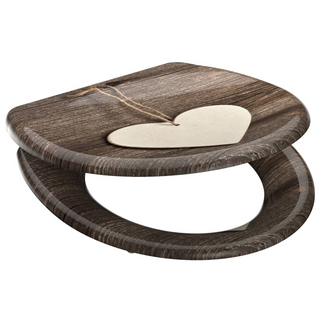 SCHÜTTE Duroplast Toilet Seat with Soft-Close WOOD HEART Printed - Giant Lobelia