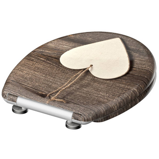 SCHÜTTE Duroplast Toilet Seat with Soft-Close WOOD HEART Printed - Giant Lobelia