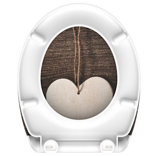 SCHÜTTE Duroplast Toilet Seat with Soft-Close WOOD HEART Printed - Giant Lobelia