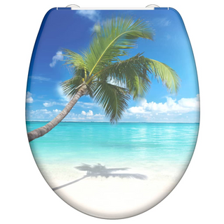 SCHÜTTE Duroplast Toilet Seat with Soft-Close CARRIBEAN Printed - Giant Lobelia