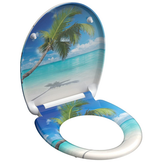 SCHÜTTE Duroplast Toilet Seat with Soft-Close CARRIBEAN Printed - Giant Lobelia