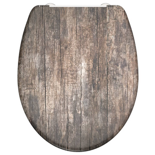 SCHÜTTE Duroplast Toilet Seat with Soft-Close OLD WOOD Printed - Giant Lobelia