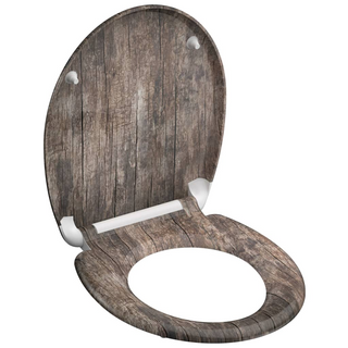 SCHÜTTE Duroplast Toilet Seat with Soft-Close OLD WOOD Printed - Giant Lobelia