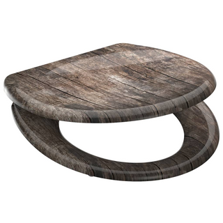 SCHÜTTE Duroplast Toilet Seat with Soft-Close OLD WOOD Printed - Giant Lobelia