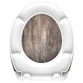 SCHÜTTE Duroplast Toilet Seat with Soft-Close OLD WOOD Printed - Giant Lobelia