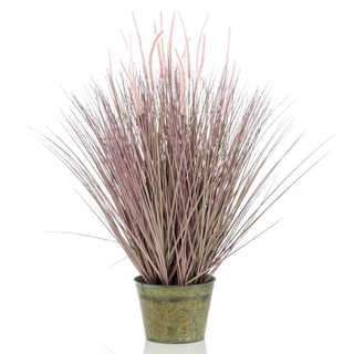 Emerald Artificial Pennisetum Grass 99 cm in Zinc Pot - Giant Lobelia