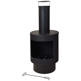 ProGarden Fireplace With Chimney Metal 112 cm - Giant Lobelia