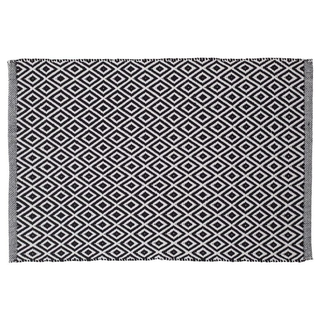 Sealskin Bath Mat Trellis Cotton 60x90 cm Black and White - Giant Lobelia