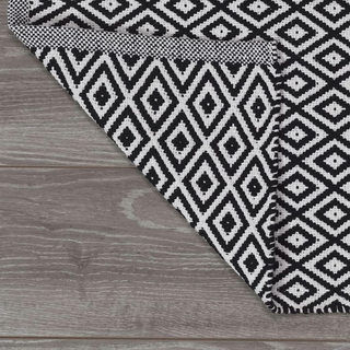 Sealskin Bath Mat Trellis Cotton 60x90 cm Black and White - Giant Lobelia