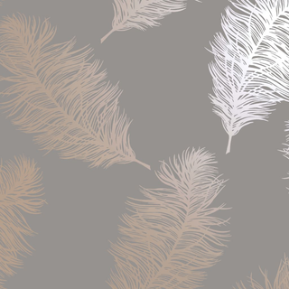 DUTCH WALLCOVERINGS Wallpaper Fawning Feather Grey and Rose Gold - Giant Lobelia