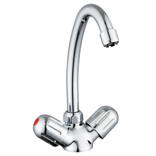 SCHÜTTE 2-Handle Sink Mixer PERUZZI Low Pressure Chrome - Giant Lobelia