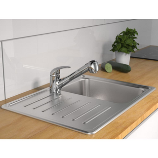 SCHÜTTE Sink Mixer with Pull-out Spray ALBATROS Chrome - Giant Lobelia