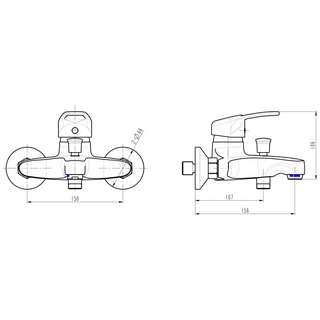 SCHÜTTE Bath Mixer BATONI Chrome - Giant Lobelia