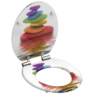 SCHÜTTE Toilet Seat with Soft-Close COLORFUL STONES - Giant Lobelia