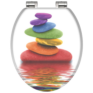 SCHÜTTE Toilet Seat with Soft-Close COLORFUL STONES - Giant Lobelia