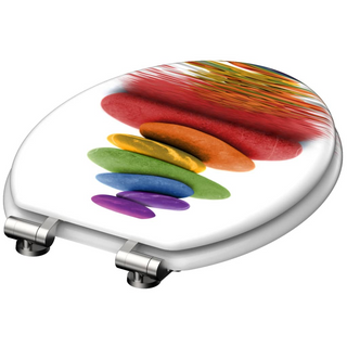 SCHÜTTE Toilet Seat with Soft-Close COLORFUL STONES - Giant Lobelia