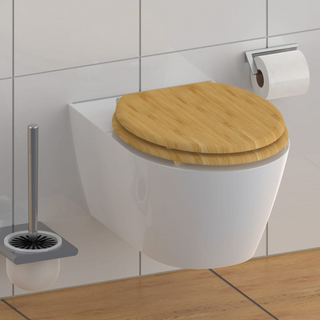 SCHÜTTE Toilet Seat with Soft-Close NATURAL BAMBOO - Giant Lobelia