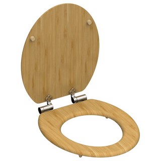 SCHÜTTE Toilet Seat with Soft-Close NATURAL BAMBOO - Giant Lobelia