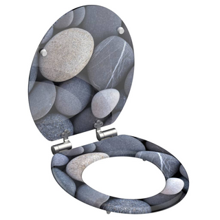 SCHÜTTE Toilet Seat with Soft-Close GREY STONE - Giant Lobelia