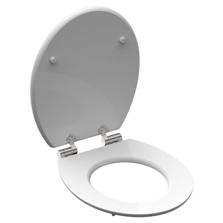 SCHÜTTE High Gloss Toilet Seat with Soft-Close BLUE WOOD MDF - Giant Lobelia