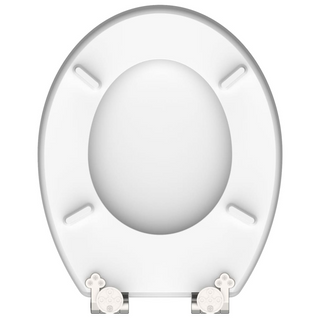 SCHÜTTE High Gloss Toilet Seat with Soft-Close BLUE WOOD MDF - Giant Lobelia