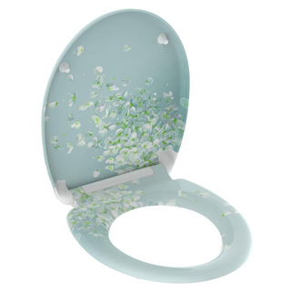 SCHÜTTE Toilet Seat with Soft-Close Quick Release FLOWER IN THE WIND - Giant Lobelia