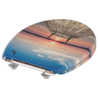 SCHÜTTE Toilet Seat with Soft-Close Quick Release SUNSET SKY - Giant Lobelia