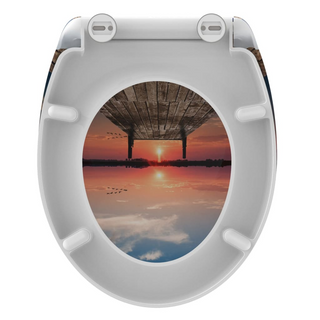 SCHÜTTE Toilet Seat with Soft-Close Quick Release SUNSET SKY - Giant Lobelia