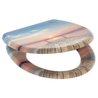 SCHÜTTE Toilet Seat with Soft-Close Quick Release SUNSET SKY - Giant Lobelia