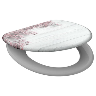 SCHÜTTE Toilet Seat with Soft-Close FLOWERS & WOOD - Giant Lobelia