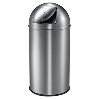 EKO Waste Bin with Push Lid 40 L Matte Silver - Giant Lobelia