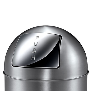 EKO Waste Bin with Push Lid 40 L Matte Silver - Giant Lobelia