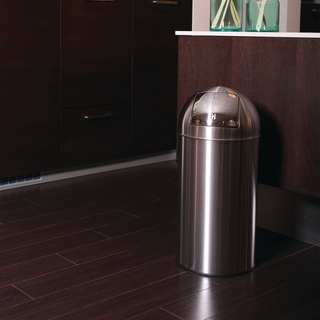 EKO Waste Bin with Push Lid 40 L Matte Silver - Giant Lobelia