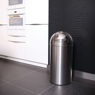 EKO Waste Bin with Push Lid 40 L Matte Silver - Giant Lobelia