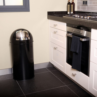 EKO Waste Bin with Push Lid 40 L Black - Giant Lobelia