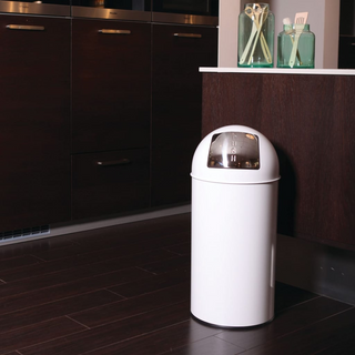 EKO Waste Bin with Push Lid 40 L White - Giant Lobelia